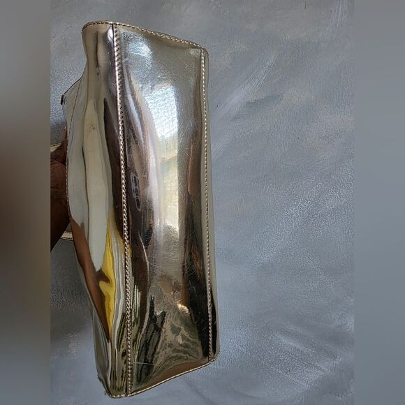 Kate Spade Quinn Beale Street Gold Metallic Embossed Tote 10x12x3.5 - Picture 9 of 13